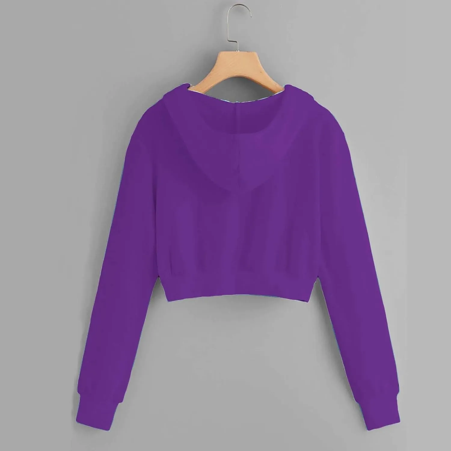 Hoodies for Women Solid Cropped Zip Up Hoodie Trendy Teen Girls Crop Top Jackets Casual Cute Cropped Hooded Jacket