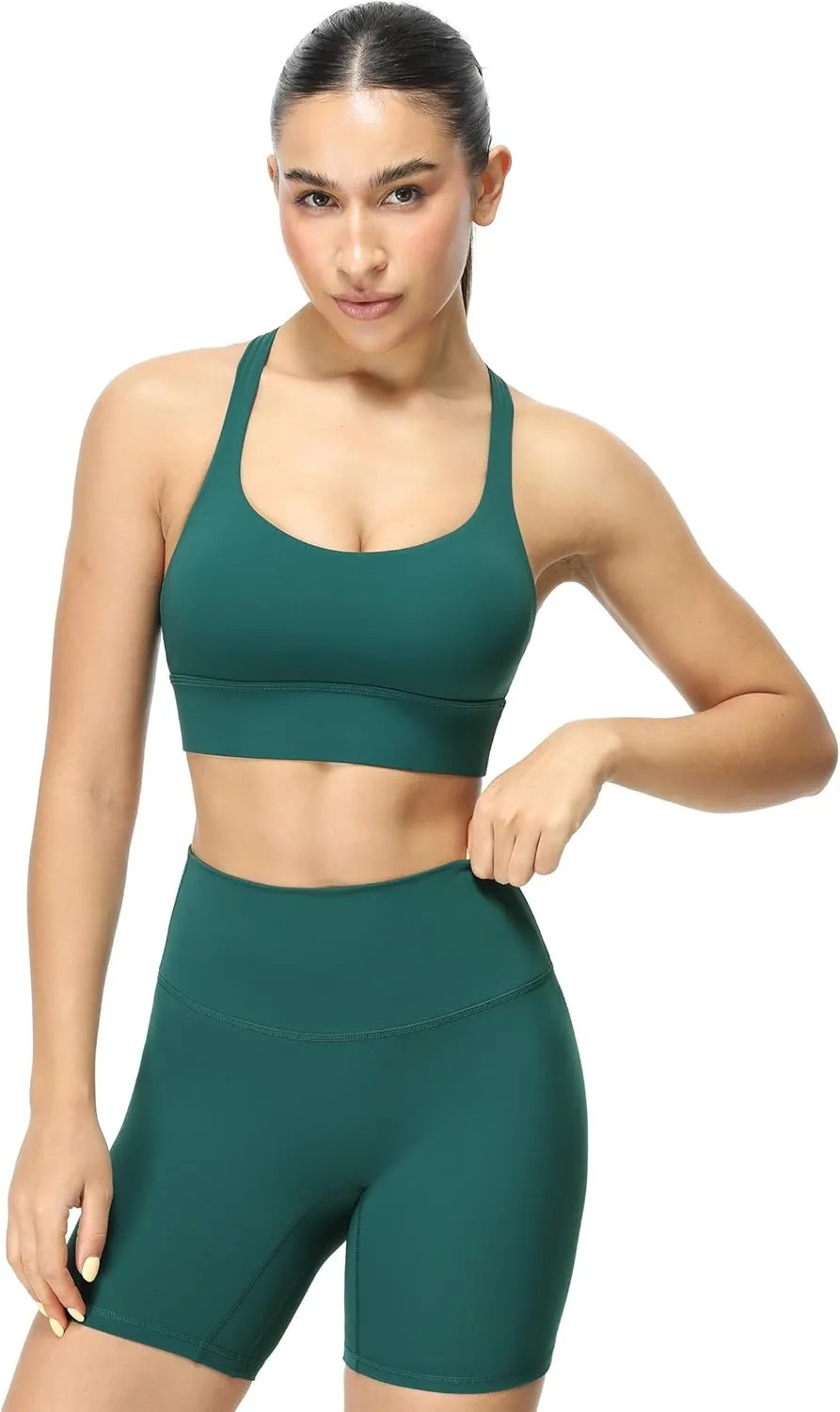 icyzone Sports Bras for Women - Activewear Strappy Padded Workout Yoga Tops Bra