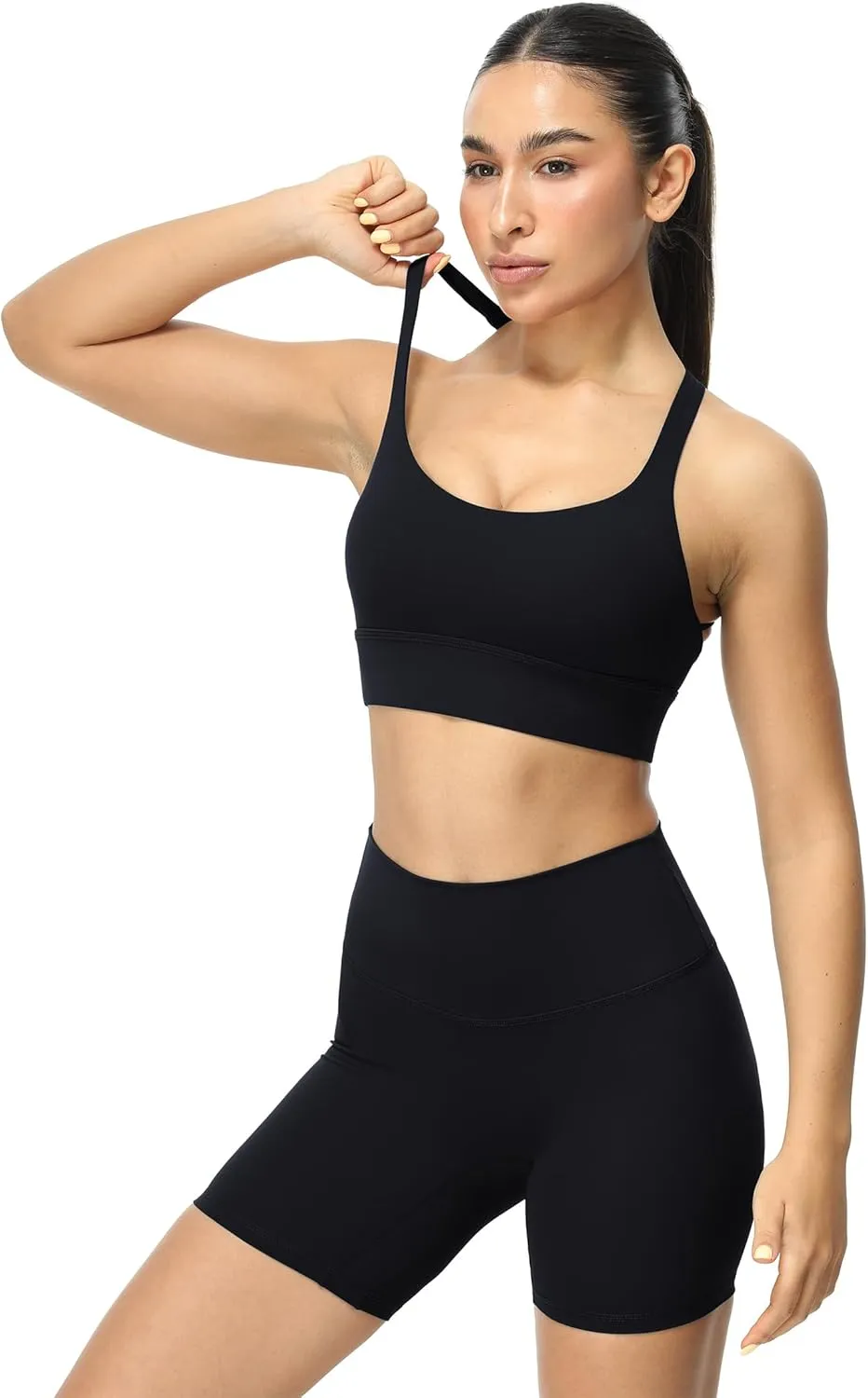 icyzone Sports Bras for Women - Activewear Strappy Padded Workout Yoga Tops Bra