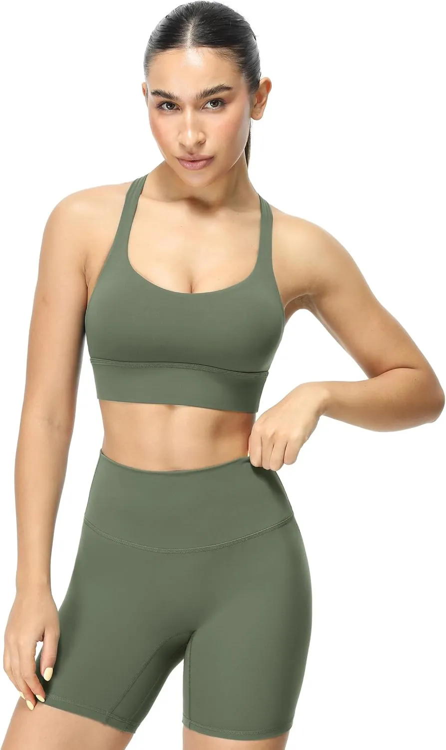 icyzone Sports Bras for Women - Activewear Strappy Padded Workout Yoga Tops Bra