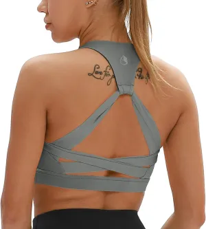 icyzone Workout Sports Bras for Women - Fitness Athletic Exercise Running Bra, Activewear Yoga Tops