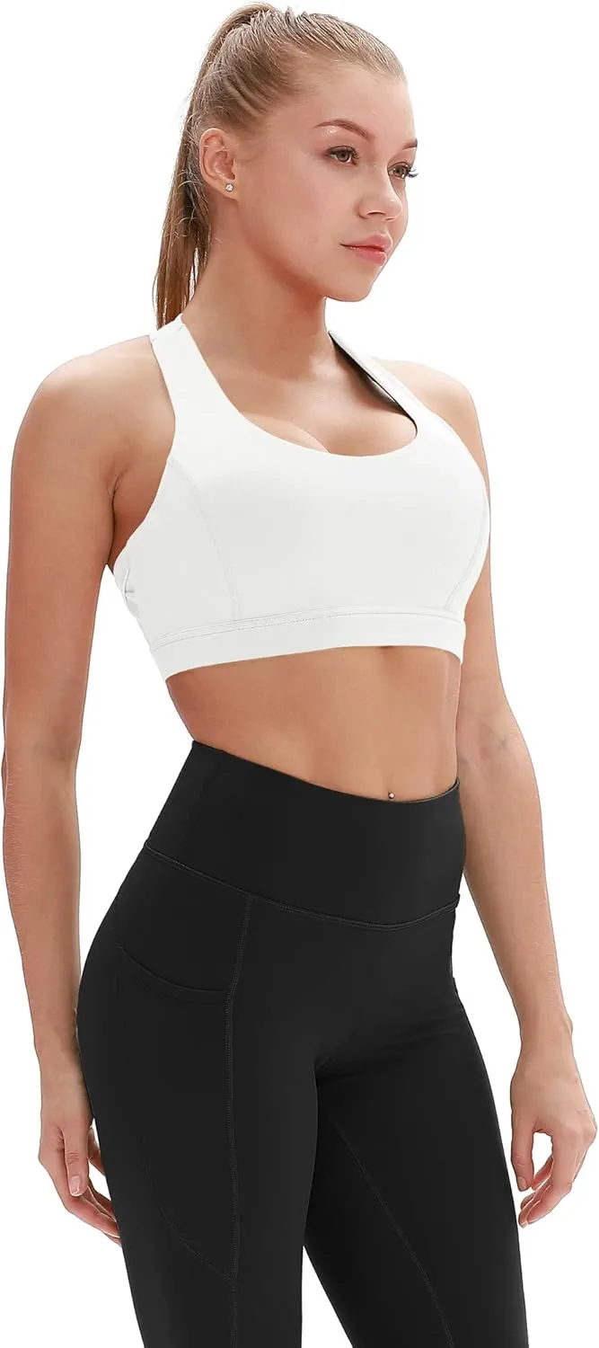 icyzone Workout Sports Bras for Women - Fitness Athletic Exercise Running Bra, Activewear Yoga Tops