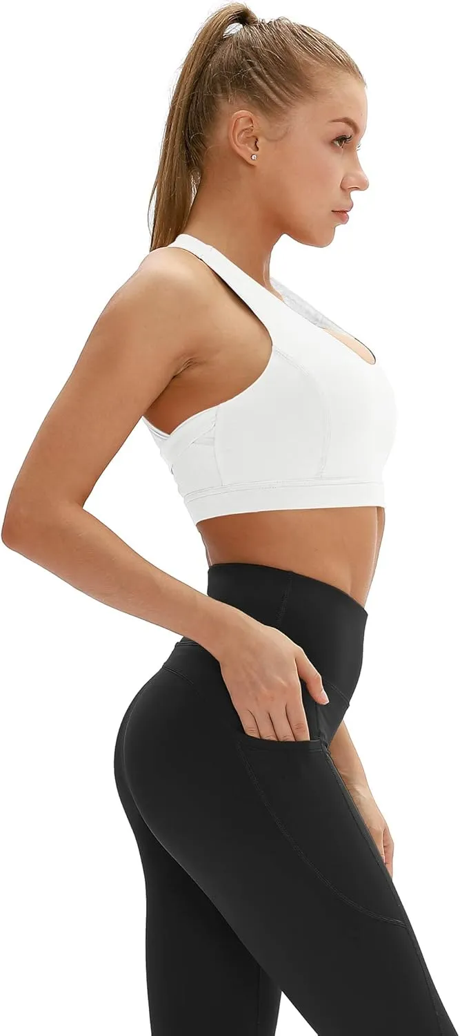 icyzone Workout Sports Bras for Women - Fitness Athletic Exercise Running Bra, Activewear Yoga Tops