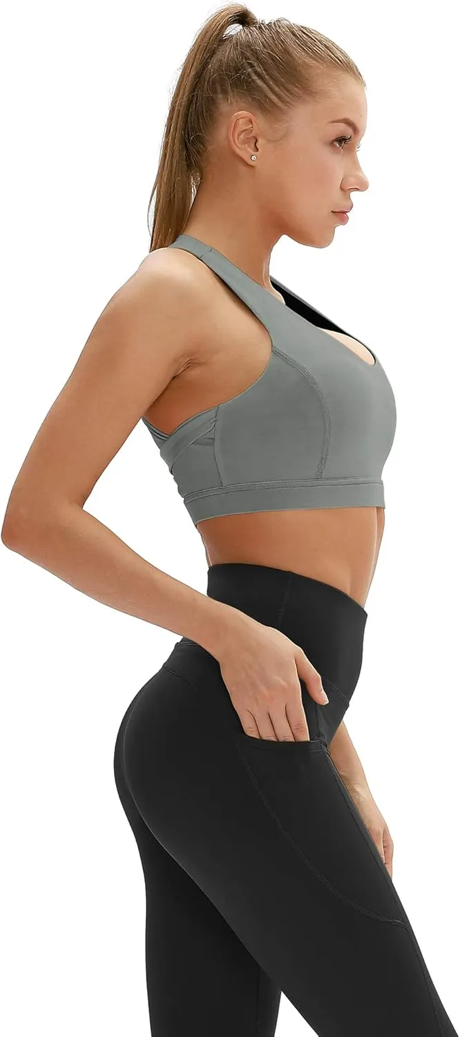 icyzone Workout Sports Bras for Women - Fitness Athletic Exercise Running Bra, Activewear Yoga Tops