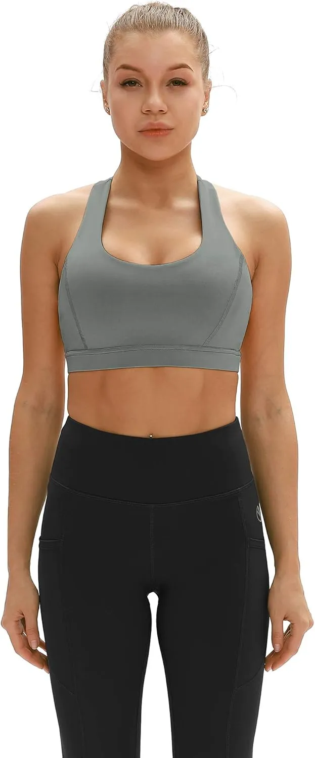 icyzone Workout Sports Bras for Women - Fitness Athletic Exercise Running Bra, Activewear Yoga Tops