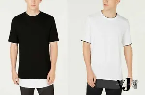 I.N.C. Mens Textured Colorblocked Layered-Look T-Shirt