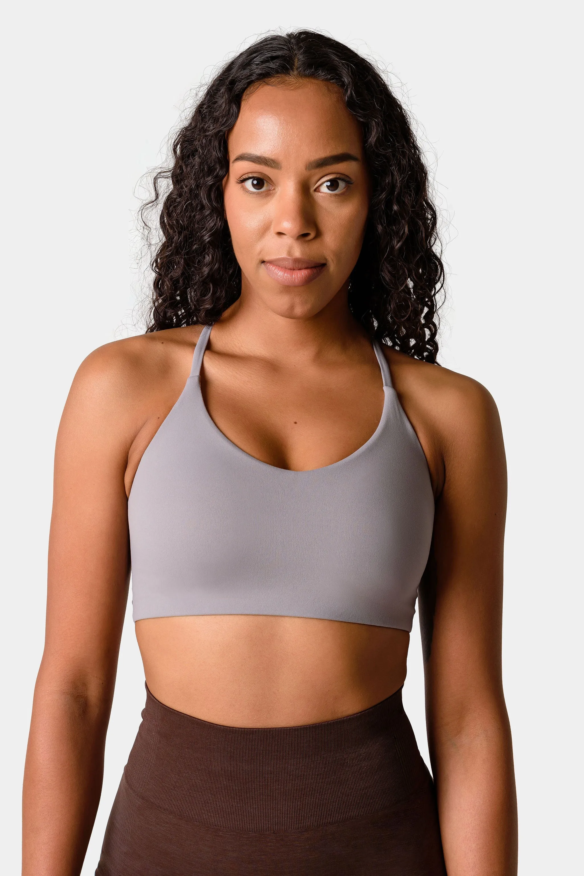 Iris Strappy Back Crop Sports Bra - Skyrocket Grey