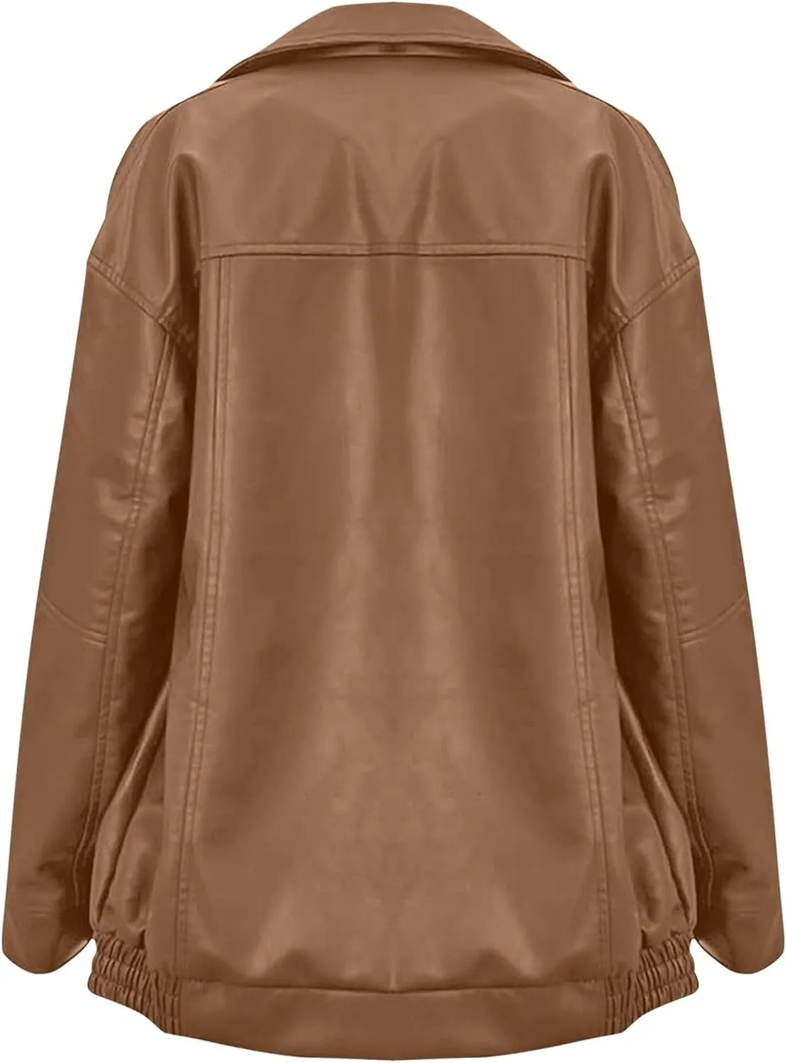 Jackets For Women Faux Leather Oversized Zipper Jackets Trendy Motocycle Casual Winter Coats With Pockets 2024 Clothes