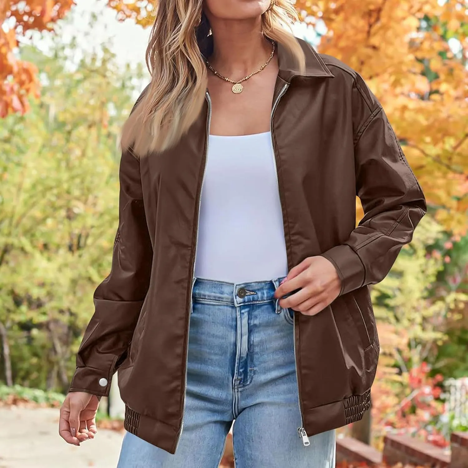 Jackets For Women Faux Leather Oversized Zipper Jackets Trendy Motocycle Casual Winter Coats With Pockets 2024 Clothes
