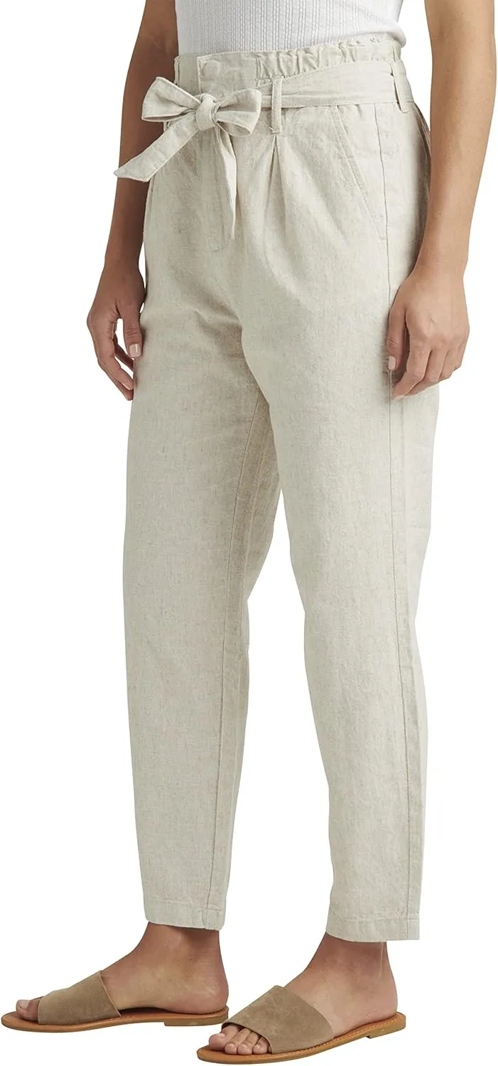 JAG Women's Belted Pleat High Rise Tapered Leg Pant-Legacy