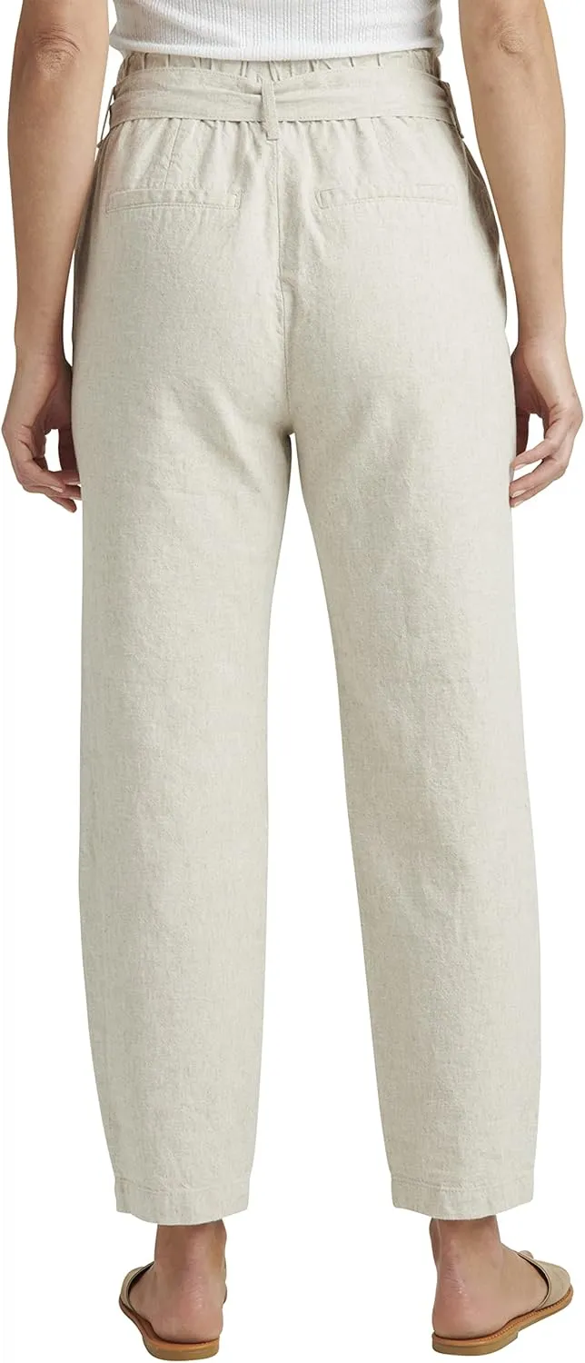 JAG Women's Belted Pleat High Rise Tapered Leg Pant-Legacy