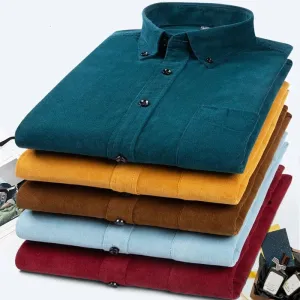 James - Dark Academia 100% Cotton Corduroy Regular Fit Shirt