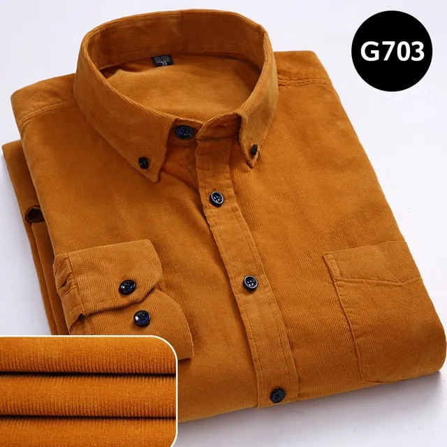 James - Dark Academia 100% Cotton Corduroy Regular Fit Shirt