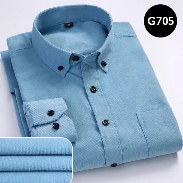James - Dark Academia 100% Cotton Corduroy Regular Fit Shirt
