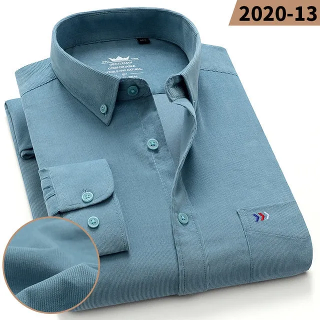 James - Dark Academia 100% Cotton Corduroy Regular Fit Shirt