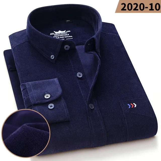 James - Dark Academia 100% Cotton Corduroy Regular Fit Shirt