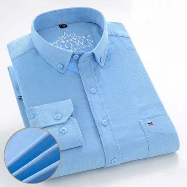 James - Dark Academia 100% Cotton Corduroy Regular Fit Shirt