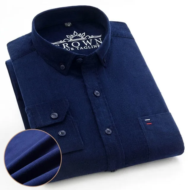 James - Dark Academia 100% Cotton Corduroy Regular Fit Shirt