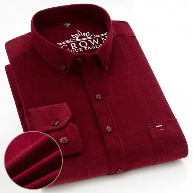 James - Dark Academia 100% Cotton Corduroy Regular Fit Shirt