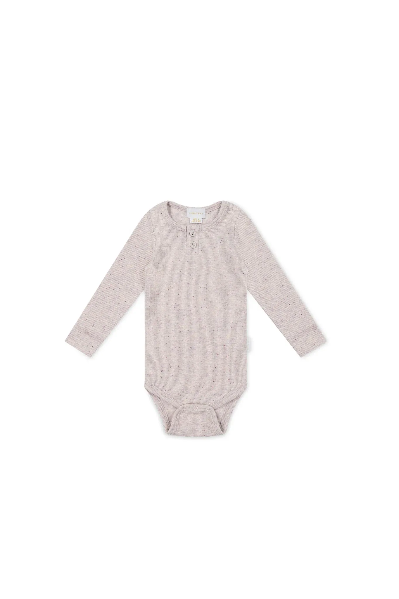 Jamie Kay - Organic Cotton Fine Rib Long Sleeve Bodysuit (Lavender Fleck)