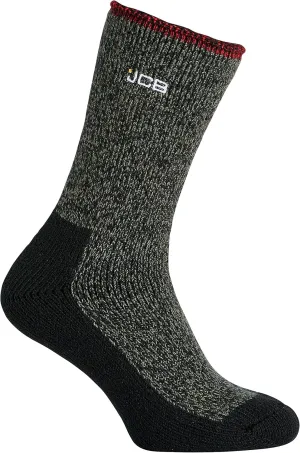 JCB - Mens Thermasock Boot Socks | 1 Pair | Khaki | UK 9-12 EUR 44-47 | Mens Heavy Duty Thick Winter Socks