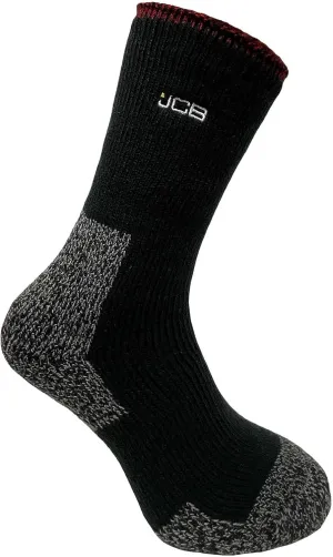 JCB - Mens Thermasock Work Socks | 1 pack | Black | UK 6-8.5 EUR 39-43 | Mens Thermal Winter Warm Socks
