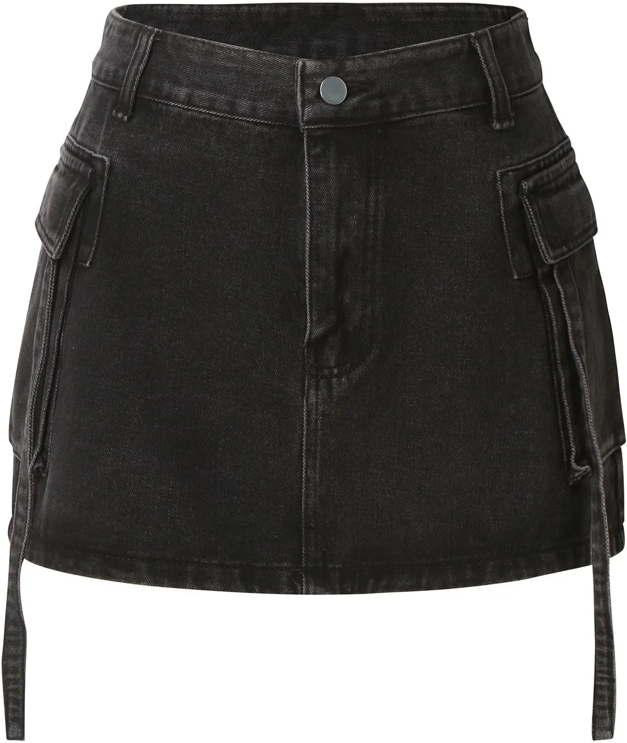 Jean Skirts for Women Denim Skirts Plus Size Mini Skirt Jean Skort y2kButton Cargo Skirt with Pocket Low Waist