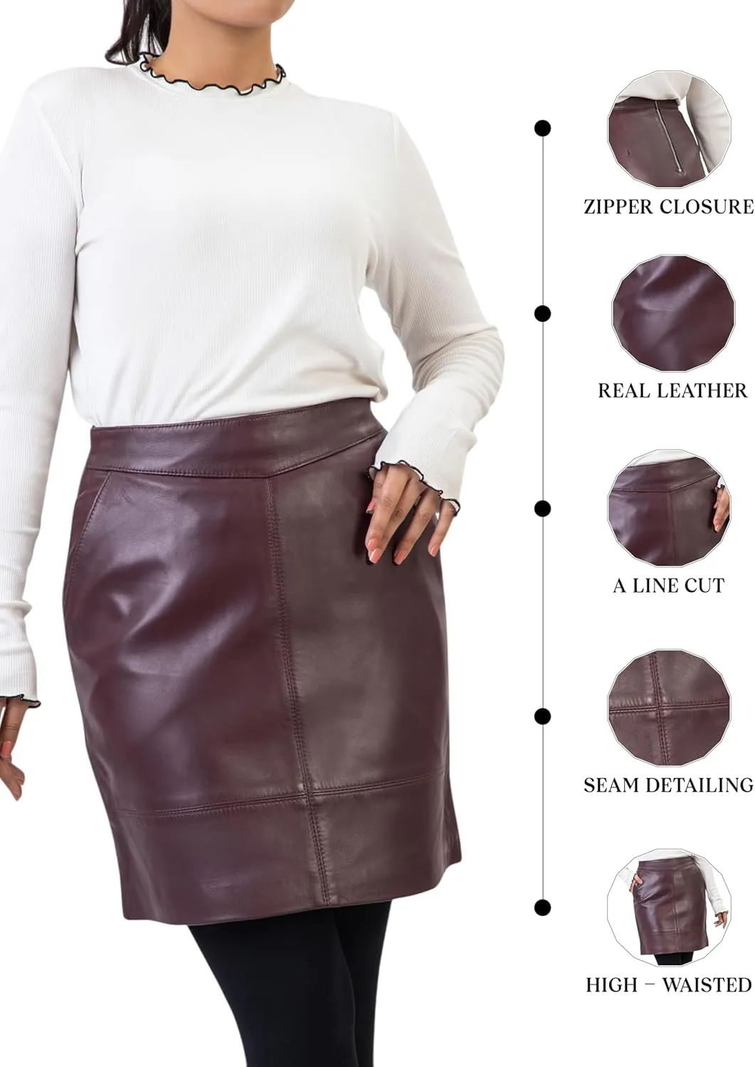 Jild Leather Skirts for Women High Waisted Skirt Mini Skirts for Women