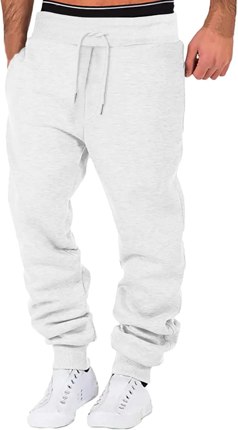 Joggers for Men Overalls Casual Pocket Sport Work Casual Trouser Pants Trousers Mens Joggers Lounge Pants Men Black