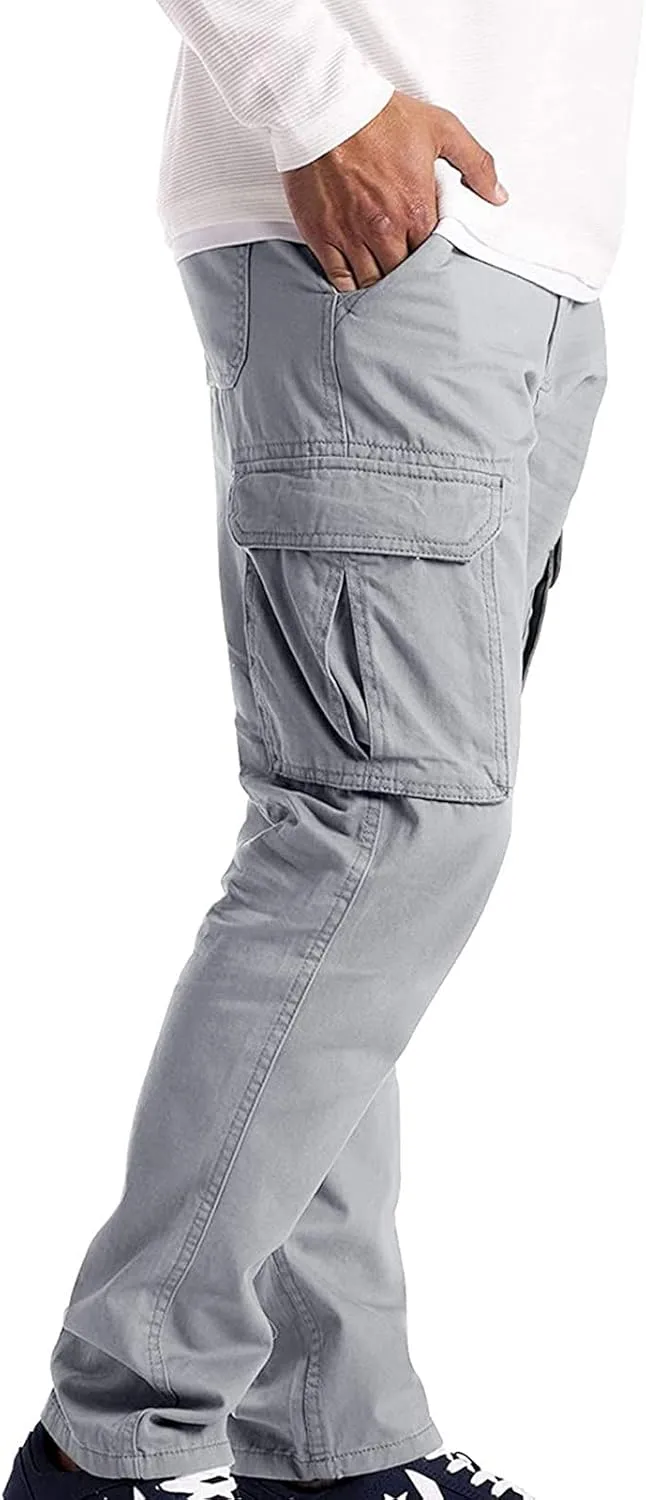 Joggers for Men Work Running Mens Casual Hip Hop Pants Solid Color Track Cuff Workout Pants with Casual Fleece