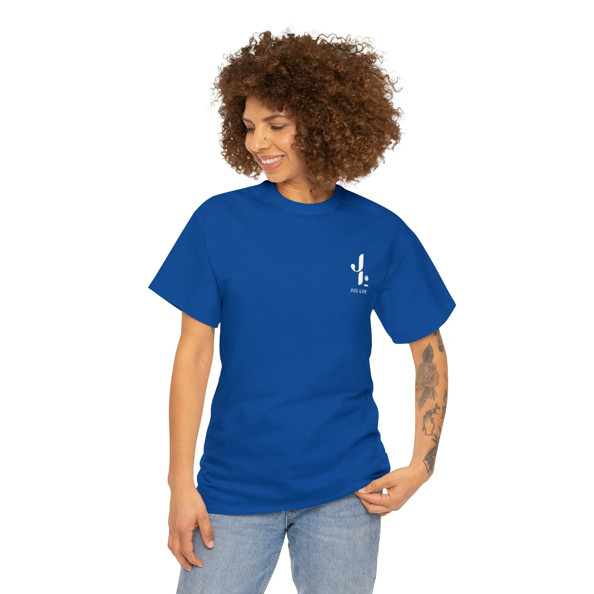 JUS LIVE Unisex Heavy Cotton Tee, IT'S NOT OVER WHEN YOU LOSE IT'S OVER WHEN YOU QUIT.