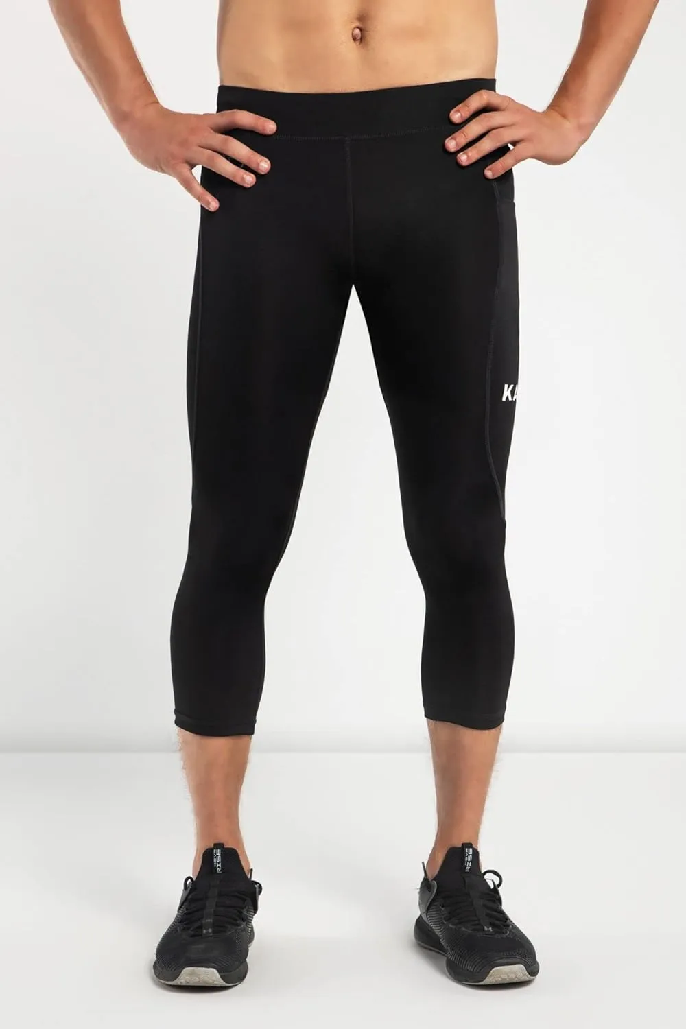 Kapow Meggings Men's Performance 3/4 Leggings Sports Compression with Pockets