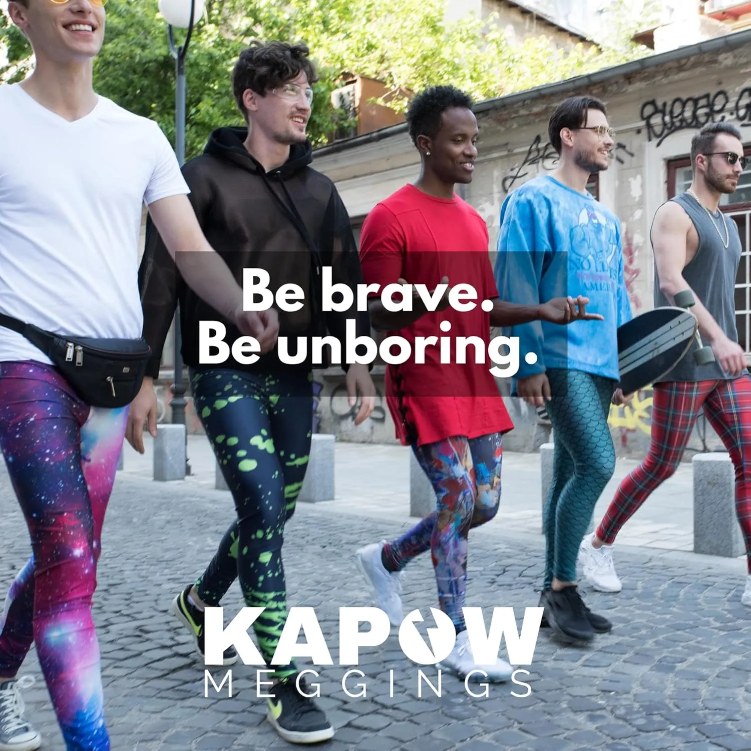 Kapow Meggings Men's Performance 3/4 Leggings Sports Compression with Pockets