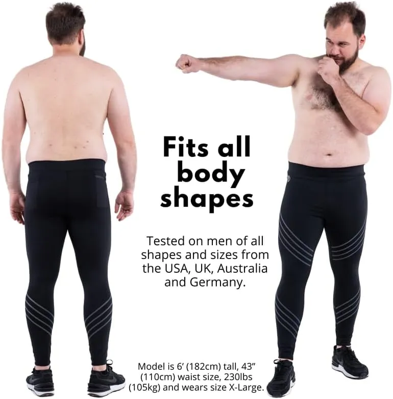 Kapow Meggings Performance Pro Range - Mens Compression Leggings with Pockets for Athletic Workout Performance
