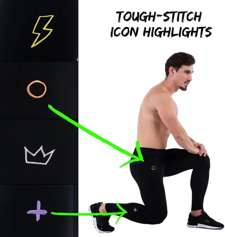 Kapow Meggings Performance Pro Range - Mens Compression Leggings with Pockets for Athletic Workout Performance
