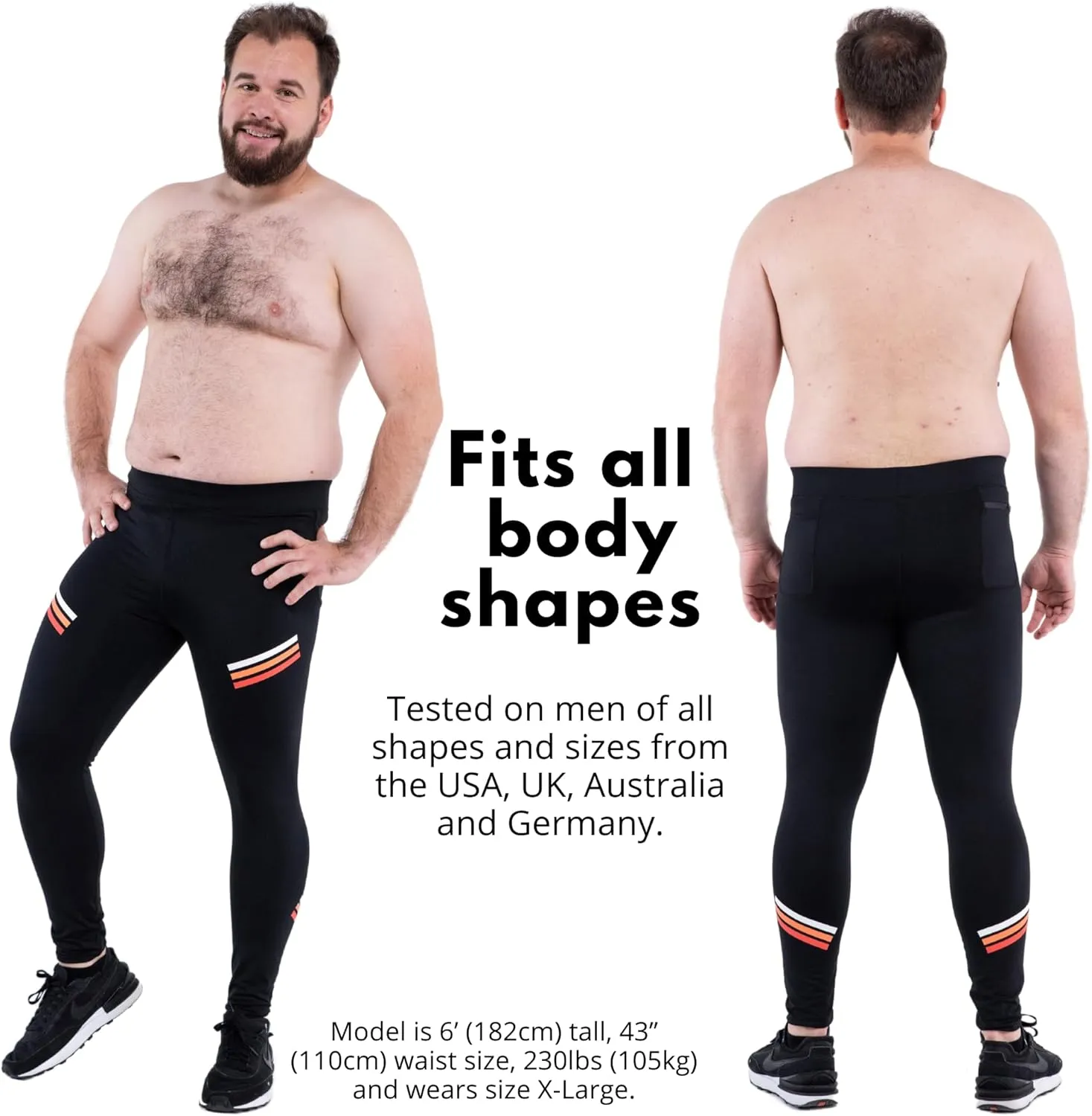 Kapow Meggings Performance Pro Range - Mens Compression Leggings with Pockets for Athletic Workout Performance