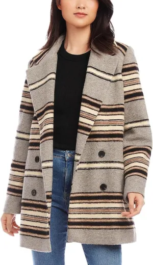 Karen Kane Womens Wool Blend Double-Breasted Pea Coat