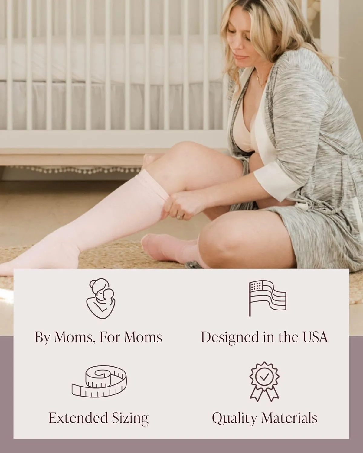 Kindred Bravely Maternity Compression Socks 2-Pack | Graduated Compression Socks for Circulation Pregnancy Travel