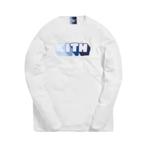 Kith x Bearbrick Logo Long-Sleeve T-Shirt 'White', White