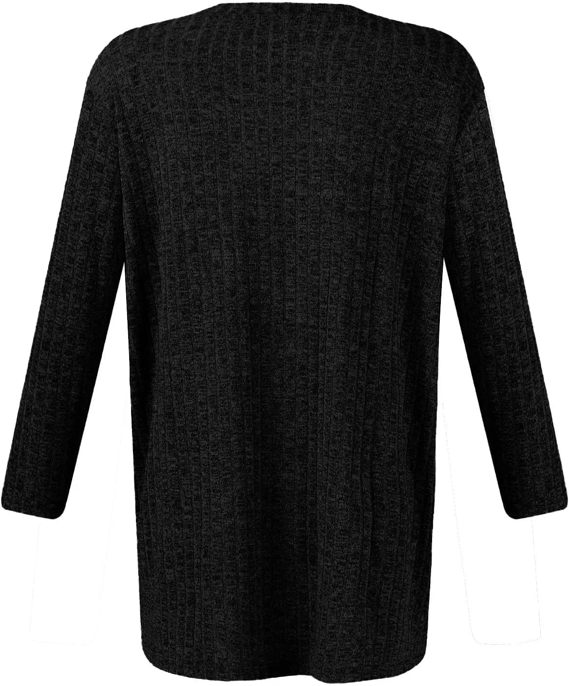 Knit Sweater Women Winter 3/4 Length Sleeve Tshirts Shirts Plus Size Ribbed Knit Sweaters Crewneck Casual Outfits