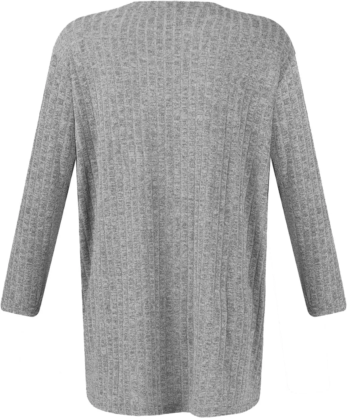 Knit Sweater Women Winter 3/4 Length Sleeve Tshirts Shirts Plus Size Ribbed Knit Sweaters Crewneck Casual Outfits