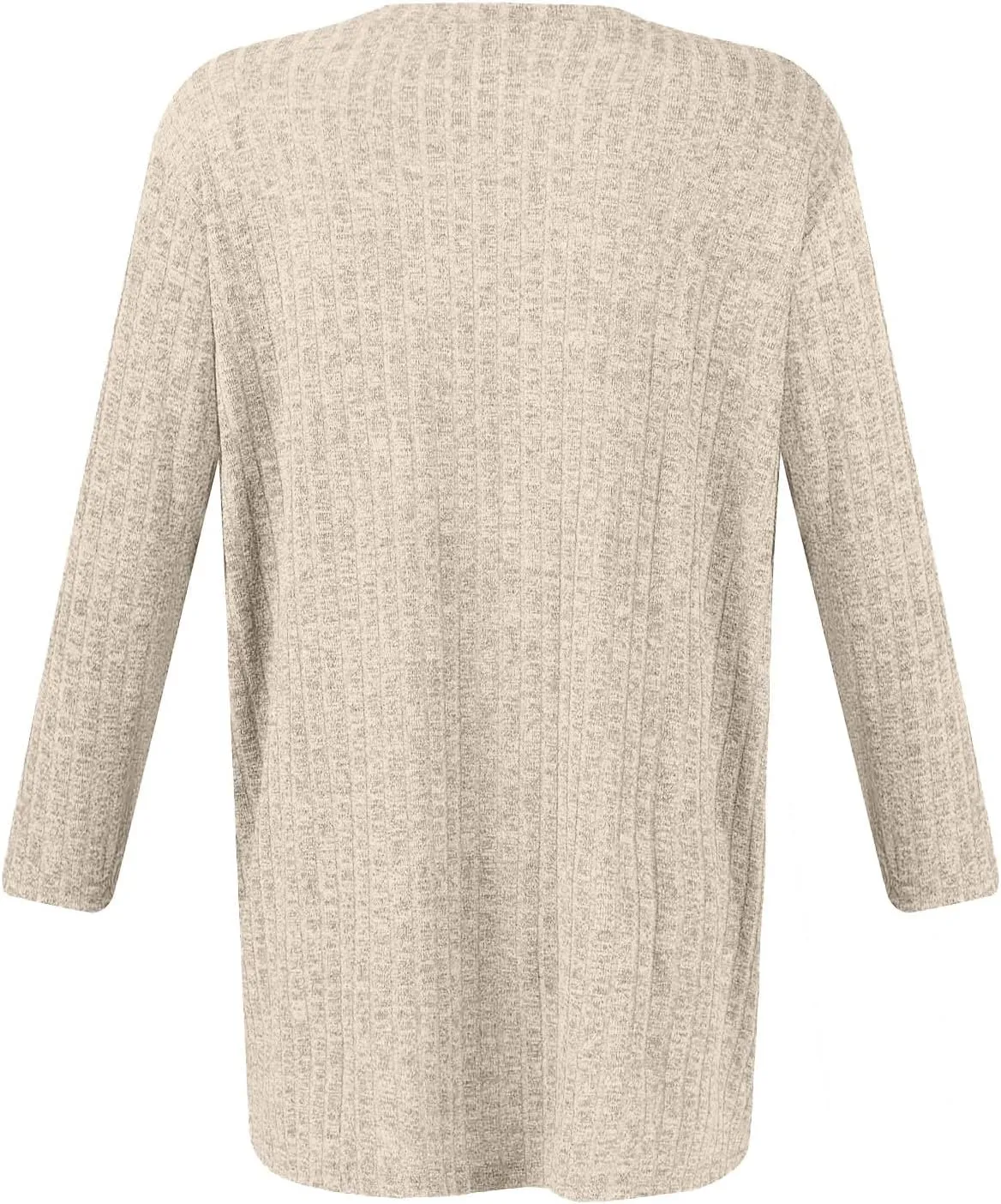 Knit Sweater Women Winter 3/4 Length Sleeve Tshirts Shirts Plus Size Ribbed Knit Sweaters Crewneck Casual Outfits