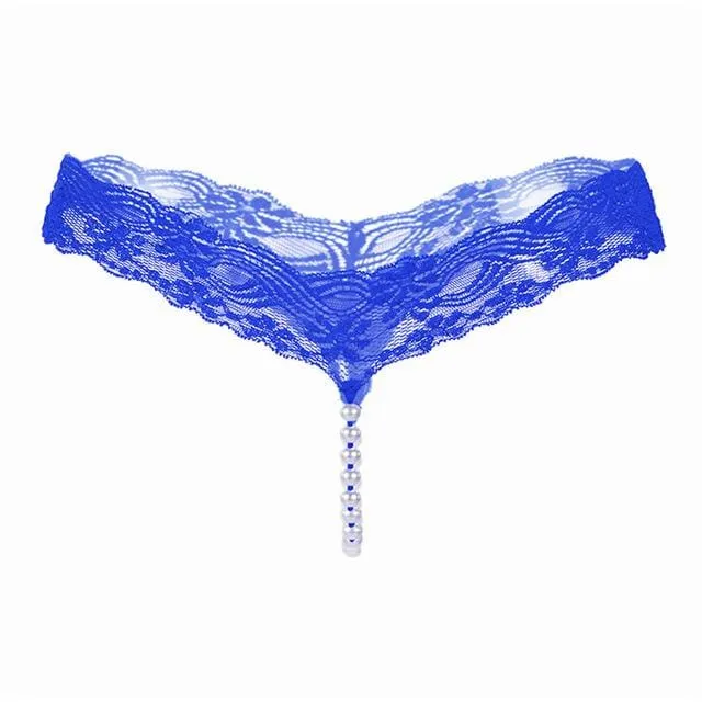Lace G-strings And Thongs With Pearls Tangas Sexy Erotic Lingerie