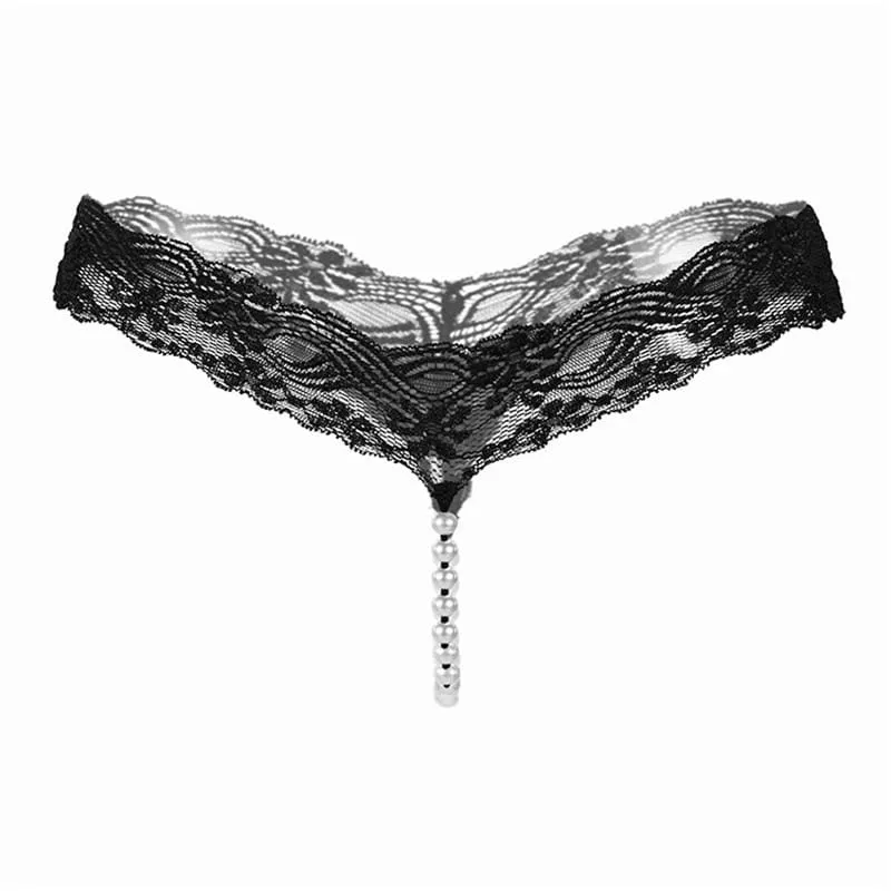 Lace G-strings And Thongs With Pearls Tangas Sexy Erotic Lingerie