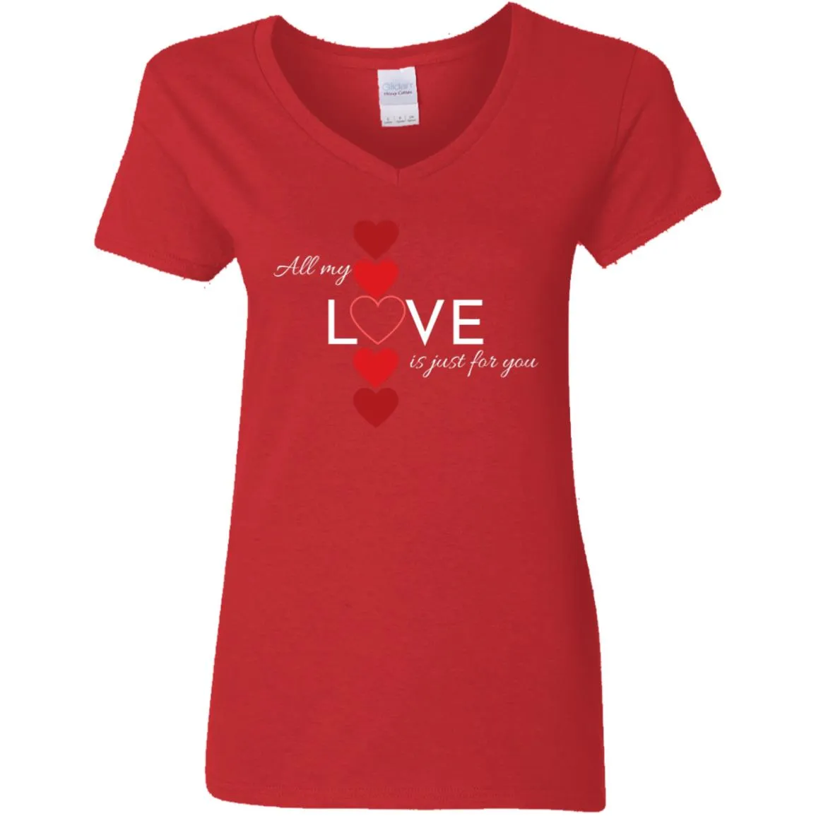 Ladies' V-Neck T-Shirt -- All My Love