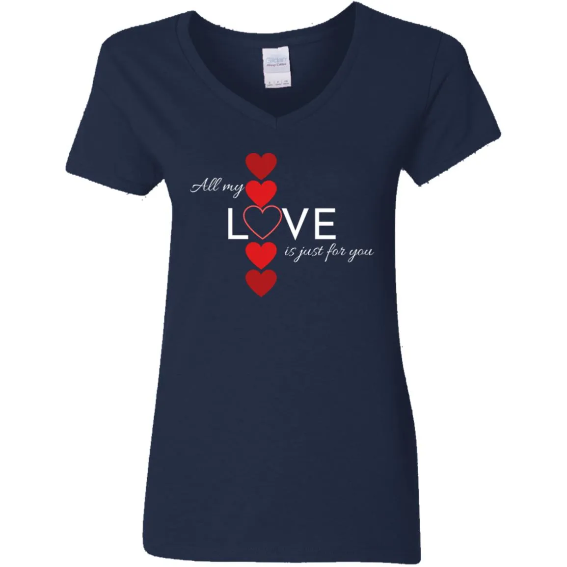 Ladies' V-Neck T-Shirt -- All My Love