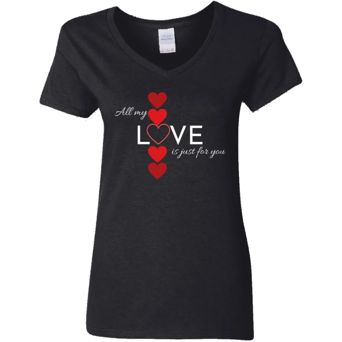 Ladies' V-Neck T-Shirt -- All My Love
