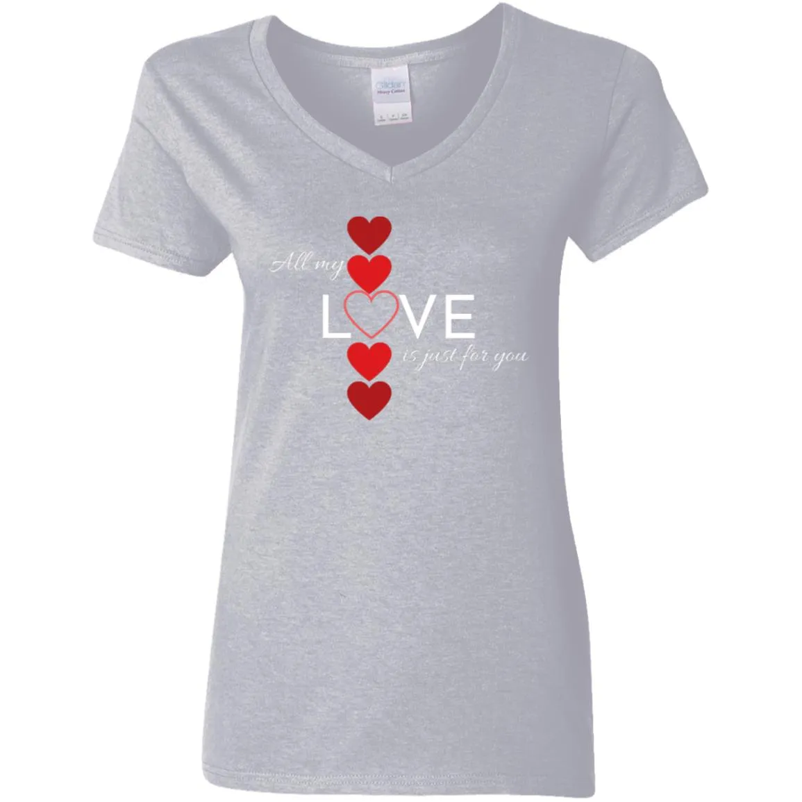 Ladies' V-Neck T-Shirt -- All My Love