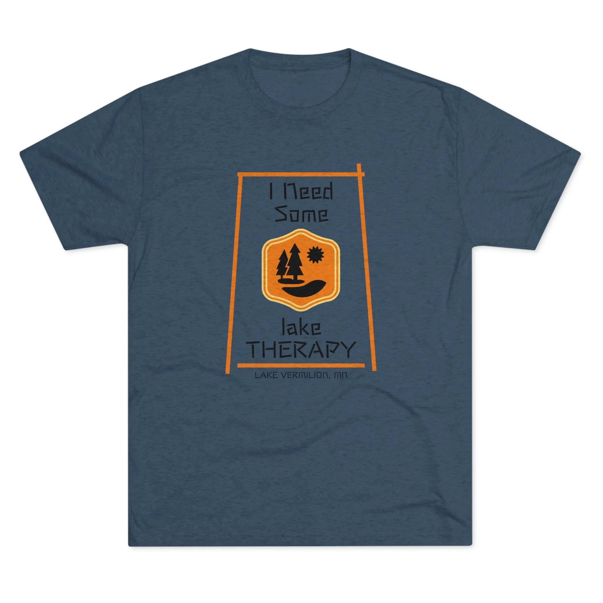 Lake Therapy - Orange Accents - Lake Vermilion - Unisex Tri-Blend Crew Tee