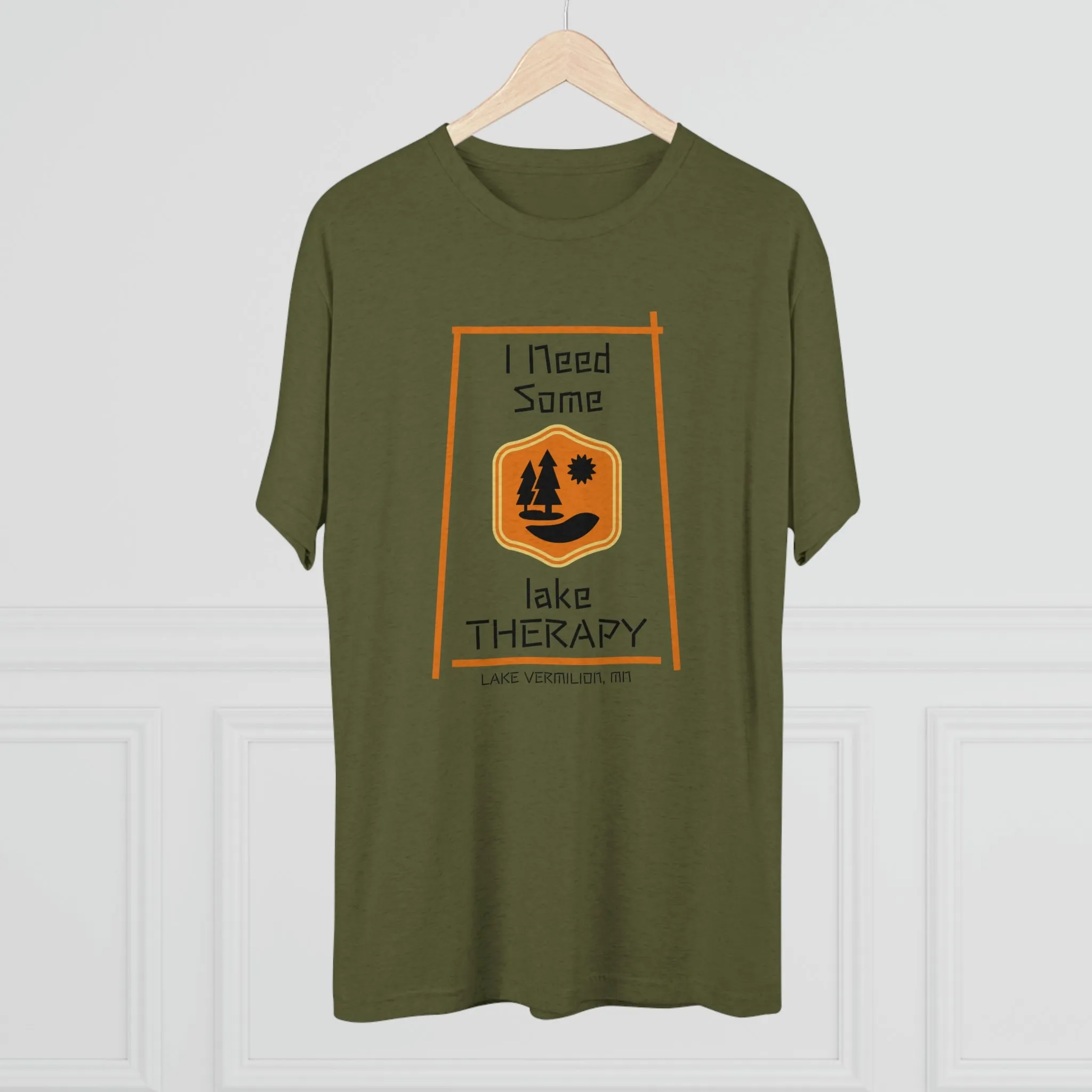 Lake Therapy - Orange Accents - Lake Vermilion - Unisex Tri-Blend Crew Tee